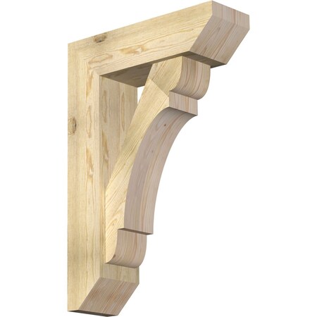 Ekena Millwork Olympic Slat Rough Sawn Bracket w/ Offset Brace, Douglas Fir, 8"W x 26"D x 38"H BKT0806X26X38OLY06RDF